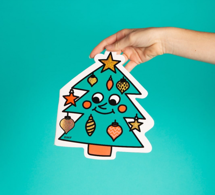 Notebook + Autocolantes - Árvore de Natal | Omy