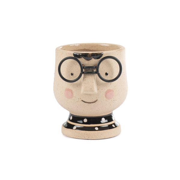 Vaso de Cerâmica – Busto de Rapaz com Óculos