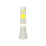 Candeeiro de Lava Mini - Base Branca + Líquido Transparente + Lava Amarela | Fisura