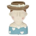 Vaso de Cimento - Mãe - Blusa Azul