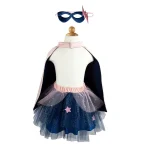 Disfarce - Super-Heroína com Tutu, Capa e Máscara – Rosa/Azul Escuro | Great Pretenders