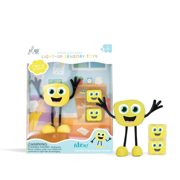 GLO PALS | Pack Personagem + Cubos de Luz Amarelo – Alex