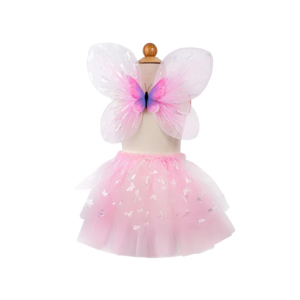 Disfarce – Borboleta Esvoaçante com Tutu e Asas – Cor de Rosa – 4-6 Anos | Great Pretenders