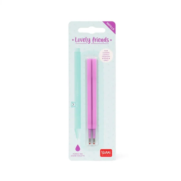 Conjunto de 2 Recargas para Caneta de Gel Legami Lovely Friends – Violeta | Legami