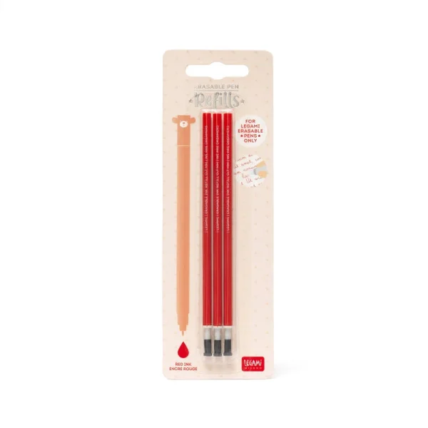 Recarga para Caneta de Gel Apagável – Vermelho – Set de 3 Unidades | Legami
