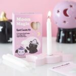 Kit de 12 Velas de Ritual Brancas com Suporte – Magia da Lua