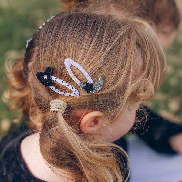 Ganchos de Cabelo Chapéu de Bruxa e Lua | Rockahula Kids