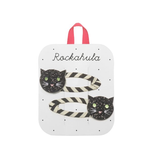 Ganchos de Cabelo Gatos Pretos às Riscas | Rockahula Kids