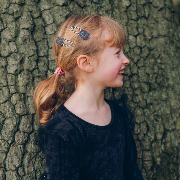 Ganchos de Cabelo Gatos Pretos às Riscas | Rockahula Kids