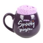 Conjunto de Caneca Lilás de Halloween de 500 Ml e Meias